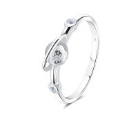 Saturn Style with CZ Crystal Silver Ring NSR-4051